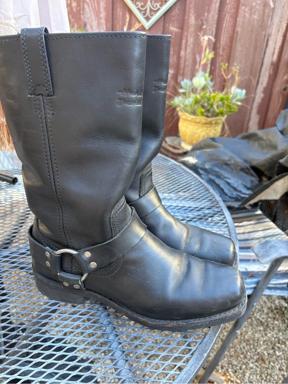 Harley-Davidson Bowden Black Leather Harness Motorcycle Boots - 9.5 Men - Picture 2 of 6